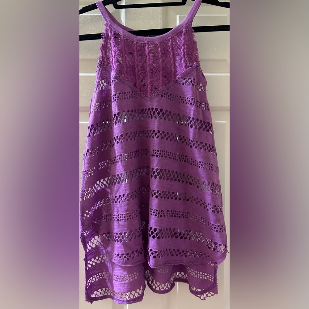 Free People see-thru purple high neck tank(xs).